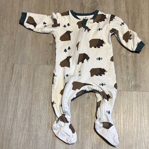 Zippy Jamz Cozy Bear Print Kids Footie Pajamas